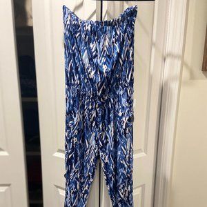 Blue and White Ariella Jumpsuit